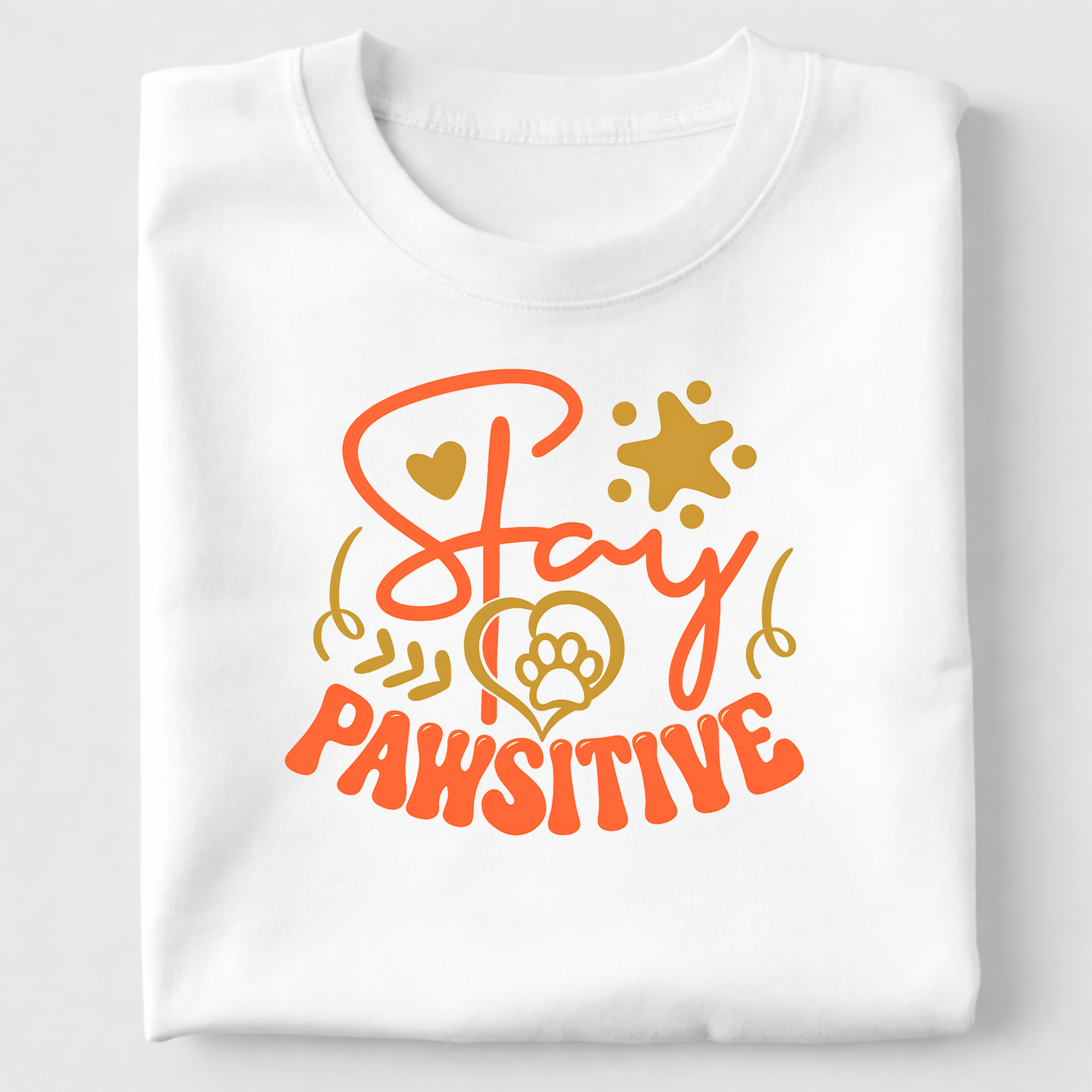 Stay Pawsitive Script Tee