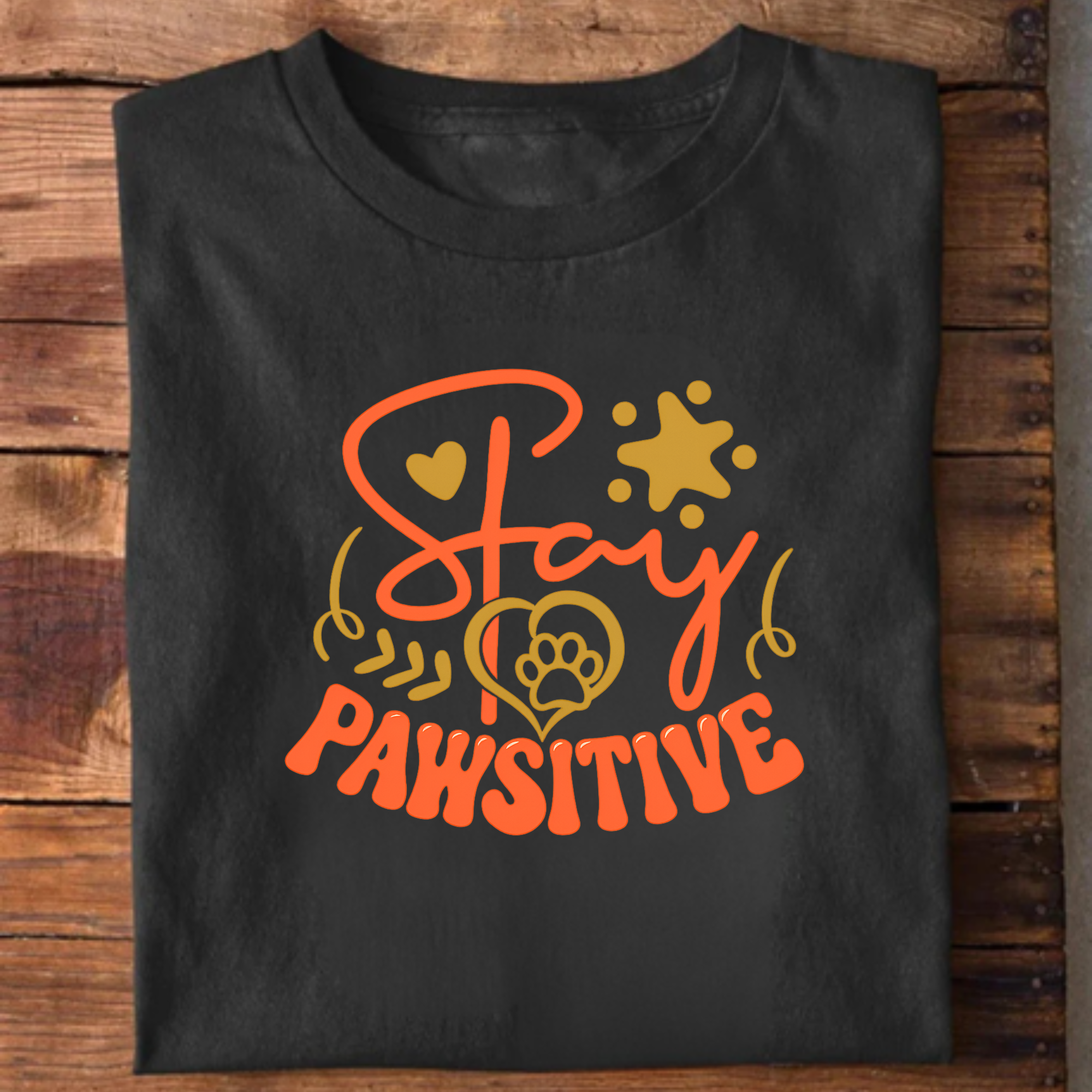 Stay Pawsitive Script Tee